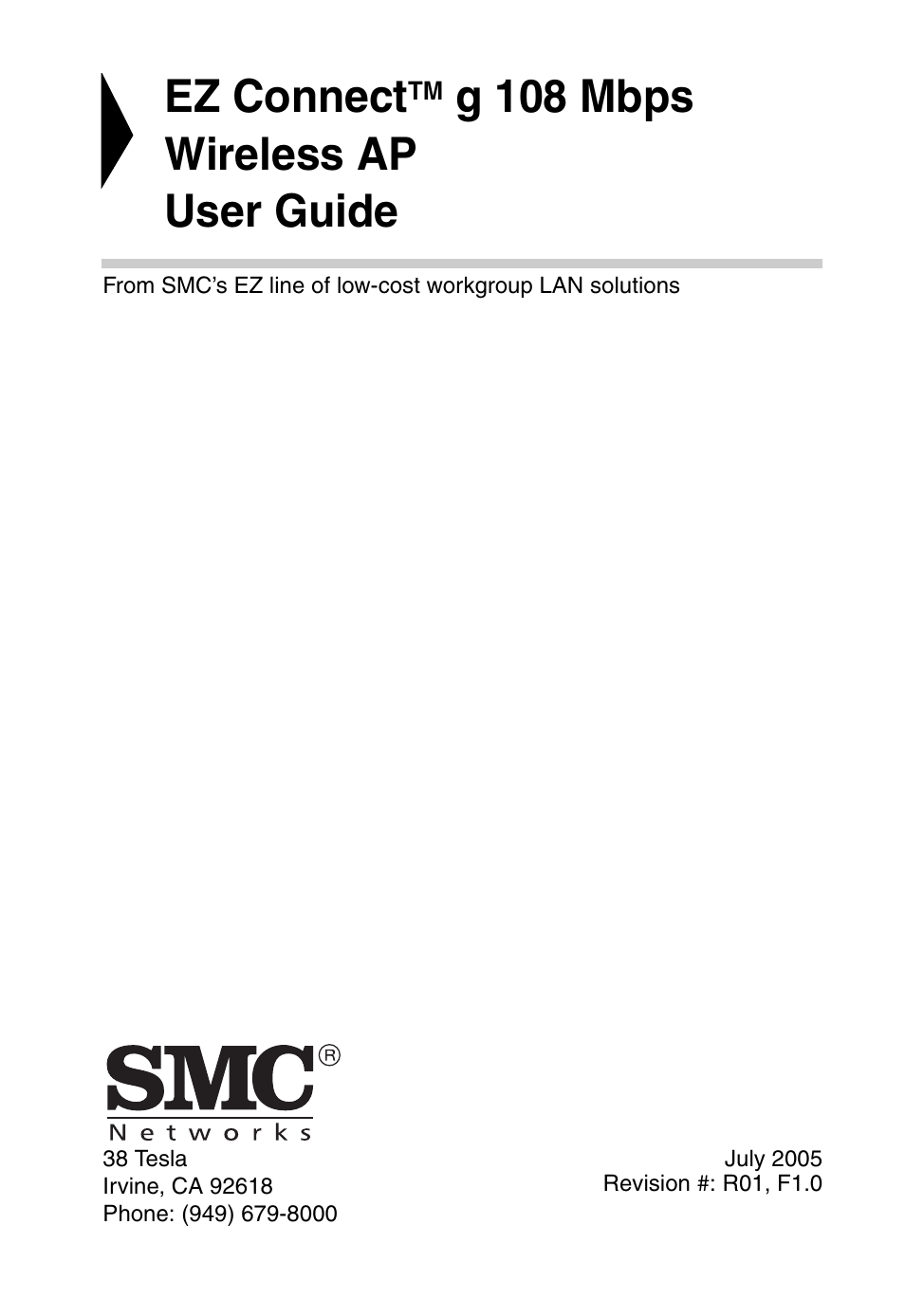 Ez connect, G 108 mbps wireless ap user guide | SMC Networks SMCWEBT-G User Manual | Page 3 / 66