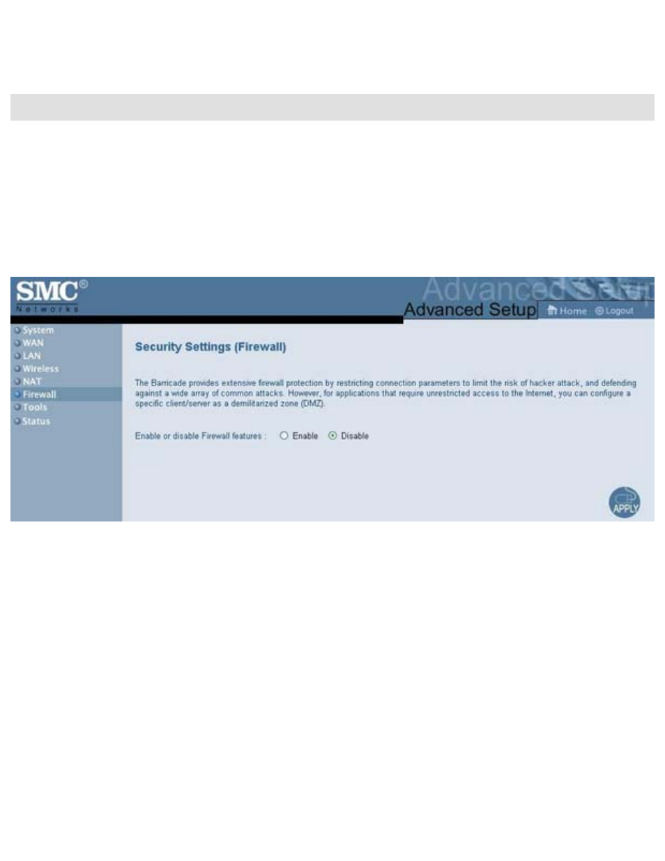 Advanced settings | SMC Networks Barricade SMC2404WBR User Manual | Page 75 / 134