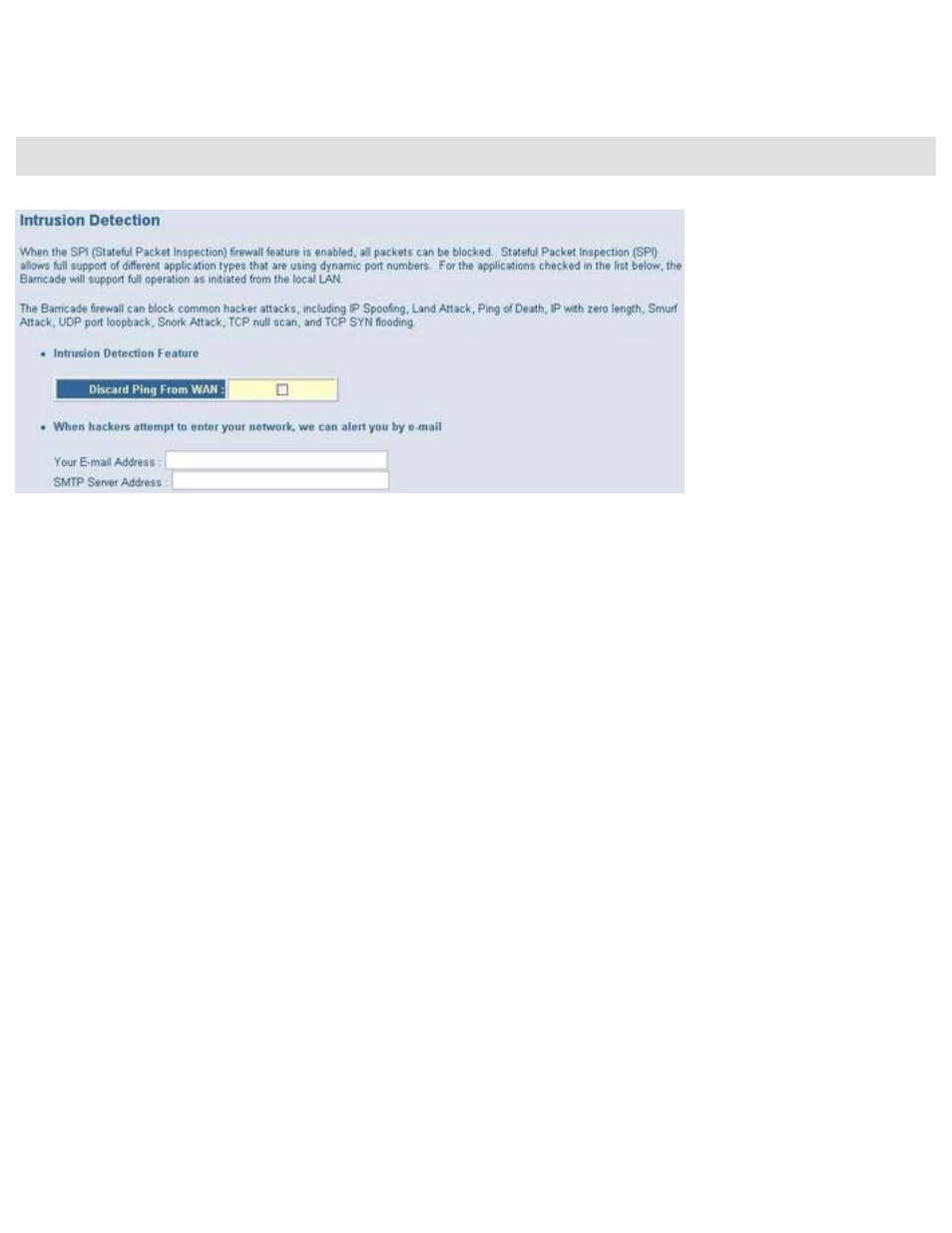 Advanced settings - intrusion detection | SMC Networks Barricade SMC2404WBR User Manual | Page 89 / 134