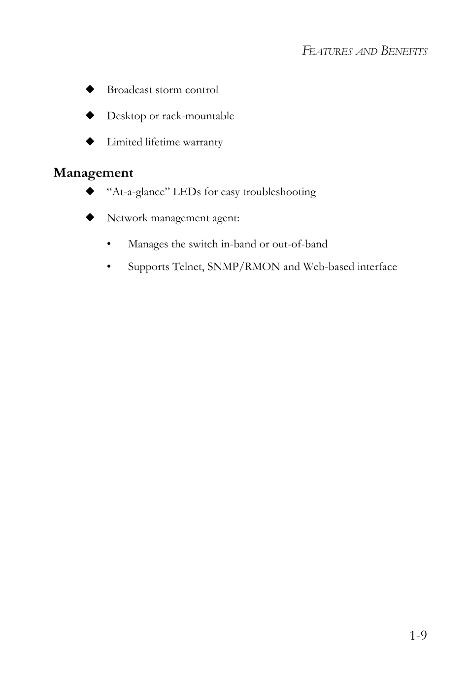 Management, Management -9 | SMC Networks TIGERSWITCH SMC8648T User Manual | Page 29 / 80
