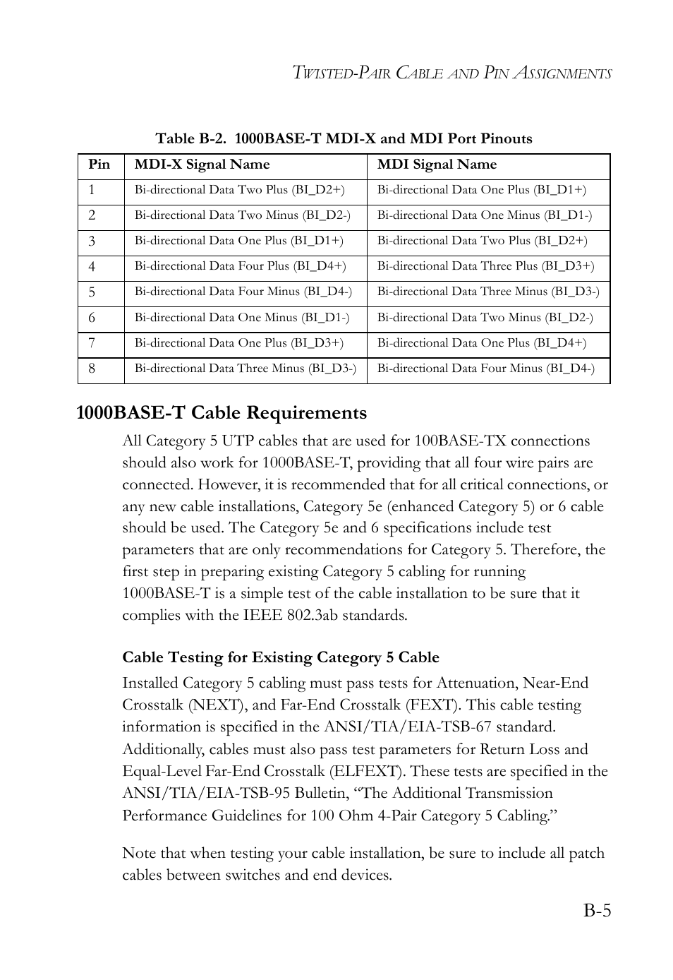 1000base-t cable requirements | SMC Networks TIGERSWITCH SMC8648T User Manual | Page 61 / 80