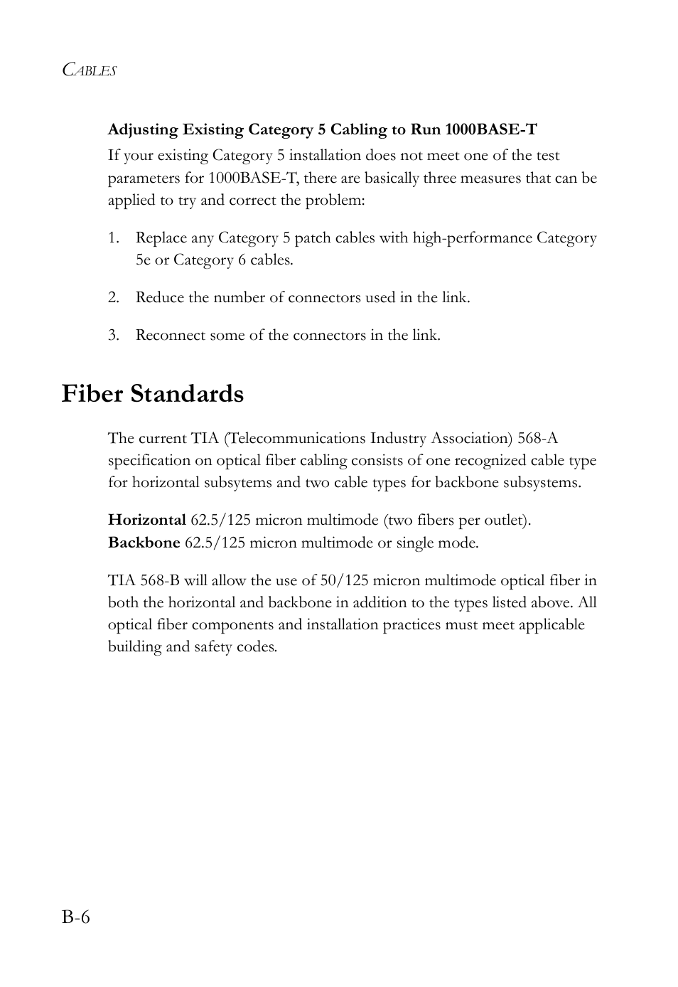 Fiber standards | SMC Networks TIGERSWITCH SMC8648T User Manual | Page 62 / 80