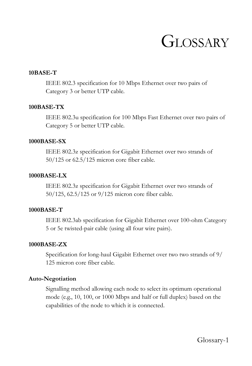 Glossary, Lossary | SMC Networks TIGERSWITCH SMC8648T User Manual | Page 69 / 80