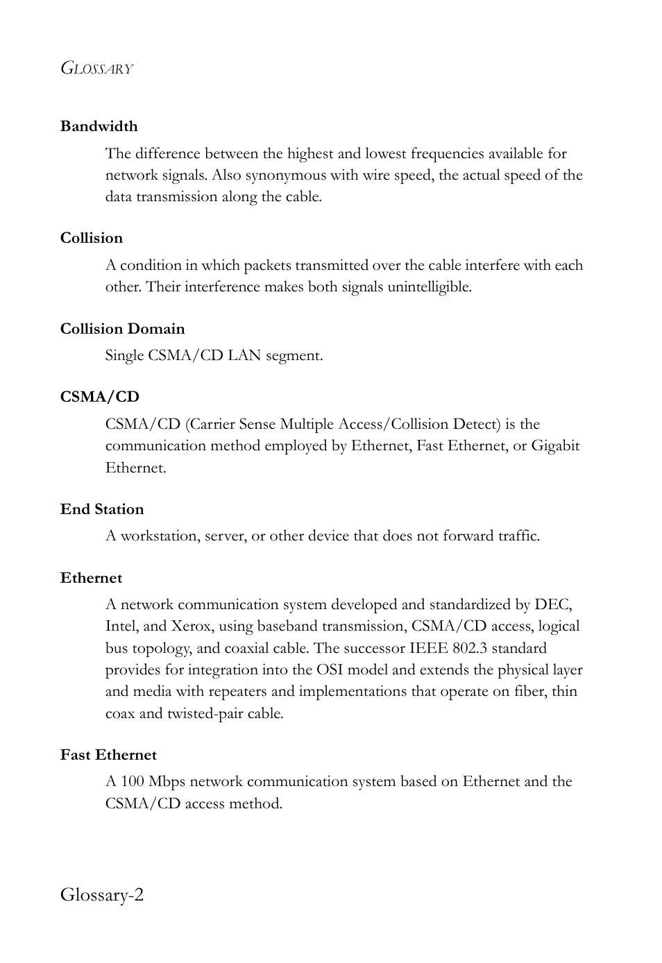 Glossary-2 | SMC Networks TIGERSWITCH SMC8648T User Manual | Page 70 / 80