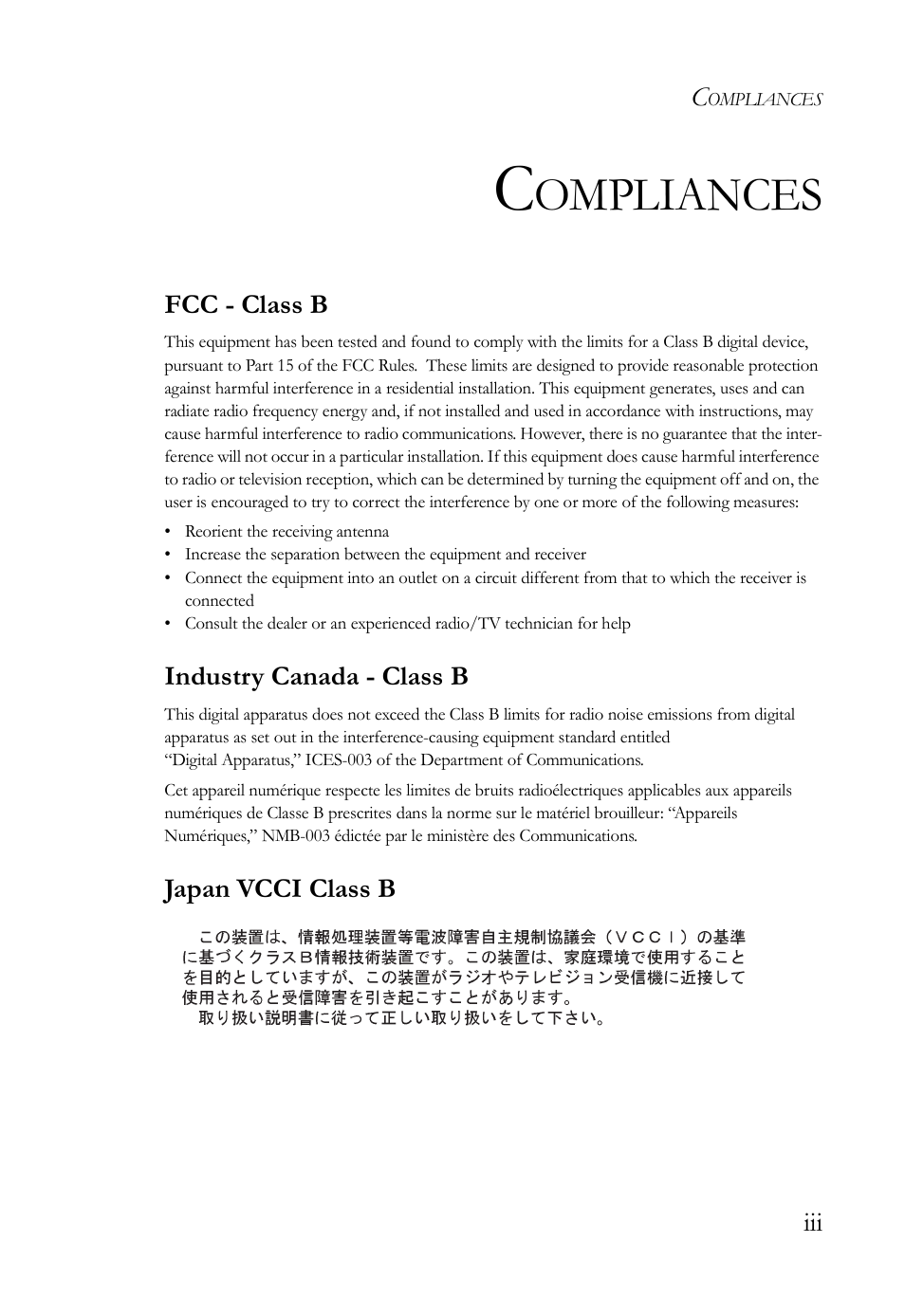 Ompliances | SMC Networks SMCRPU14 User Manual | Page 7 / 38