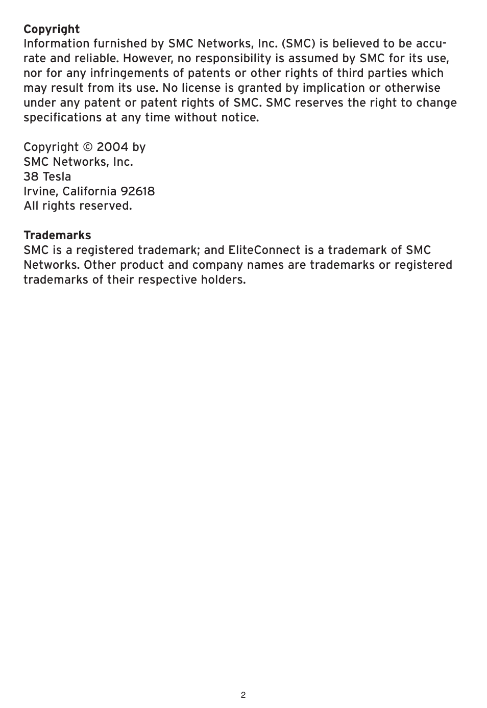 SMC Networks SMC EliteConnect SMC2586W-G User Manual | Page 3 / 96