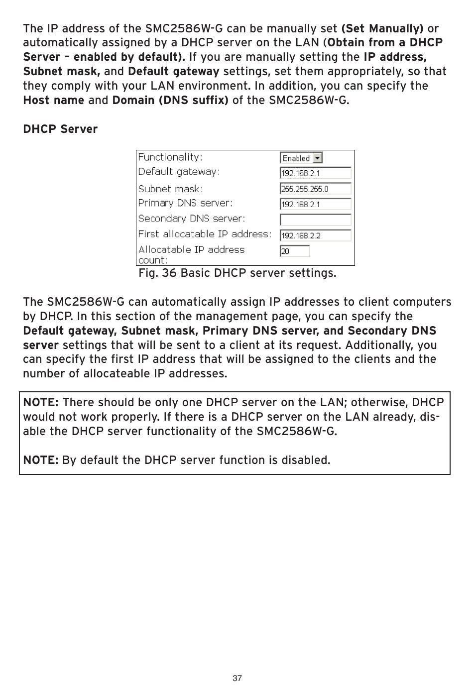 SMC Networks SMC EliteConnect SMC2586W-G User Manual | Page 38 / 96