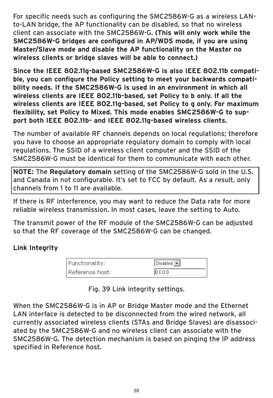 SMC Networks SMC EliteConnect SMC2586W-G User Manual | Page 40 / 96