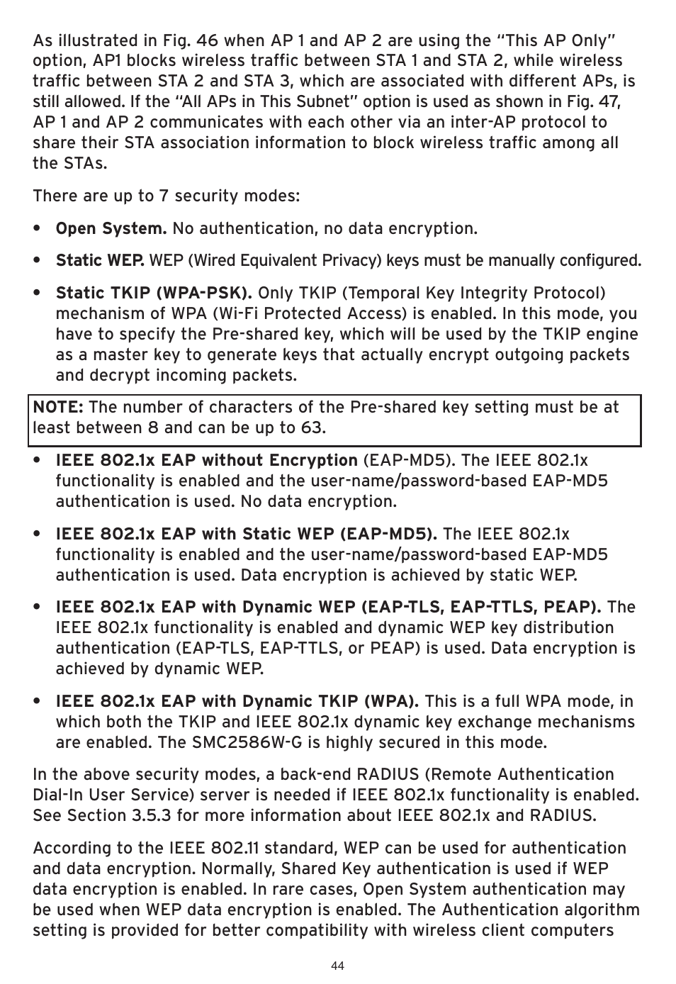 SMC Networks SMC EliteConnect SMC2586W-G User Manual | Page 45 / 96