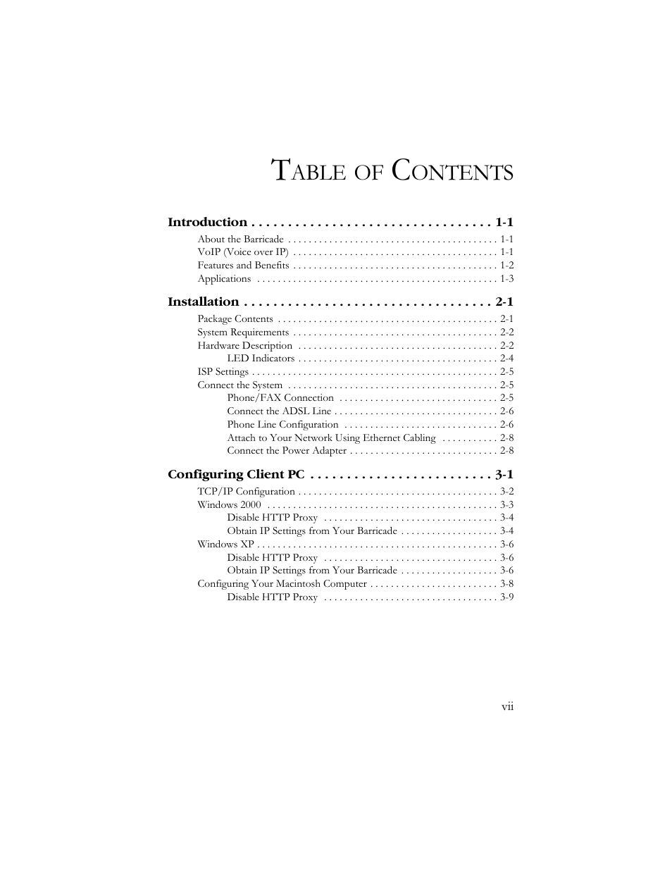 Able, Ontents | SMC Networks SMC7908VoWBRA User Manual | Page 10 / 137