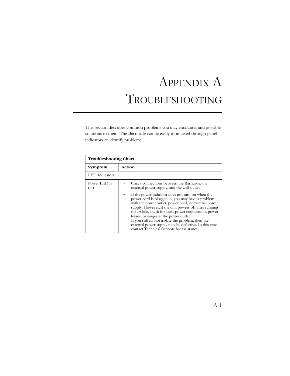 Appendix a troubleshooting, Ppendix, Roubleshooting | SMC Networks SMC7908VoWBRA User Manual | Page 122 / 137