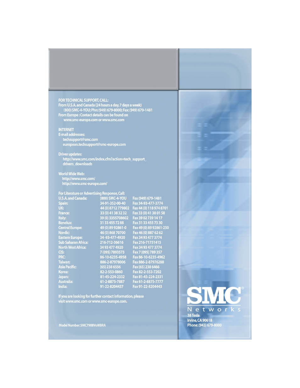 SMC Networks SMC7908VoWBRA User Manual | Page 137 / 137