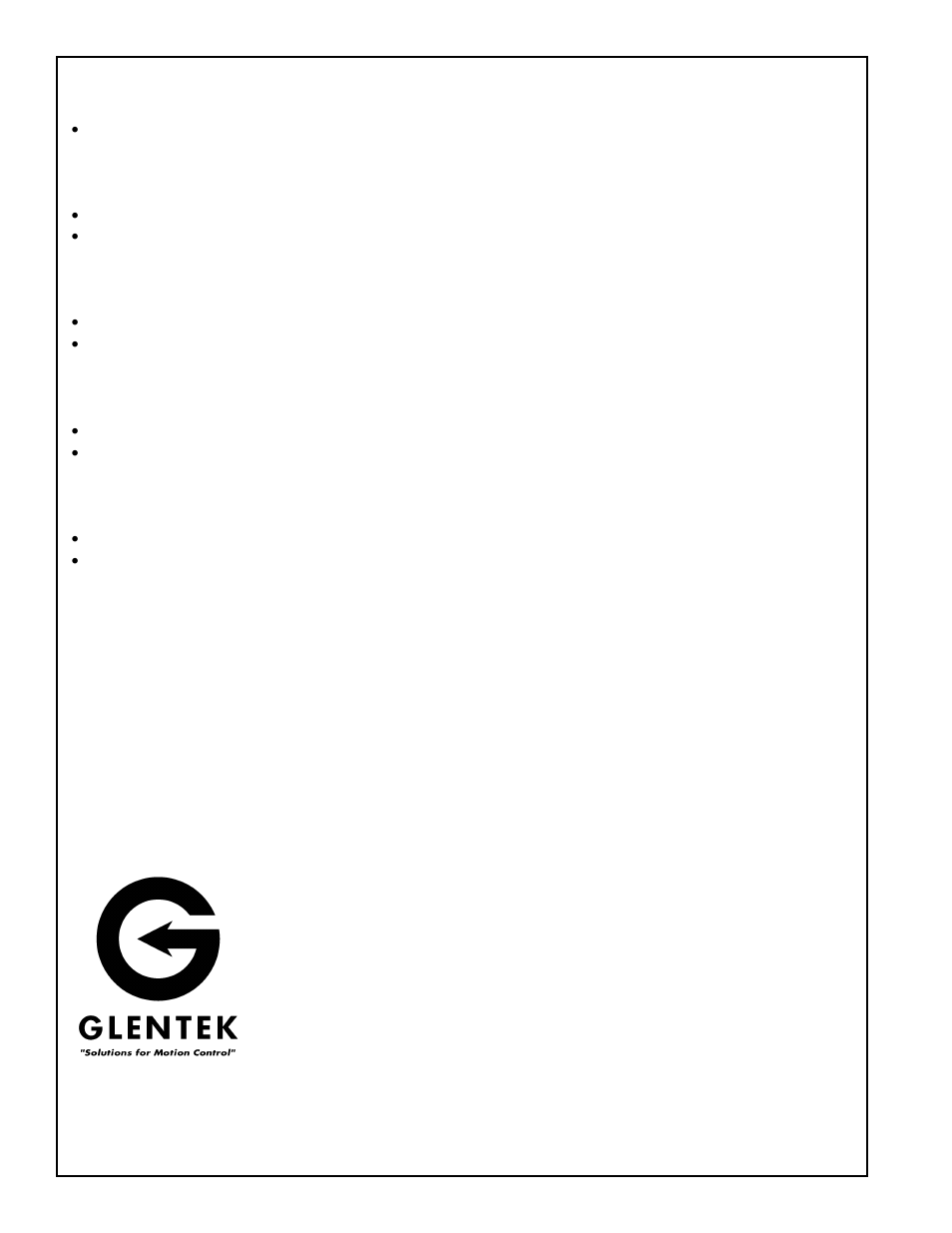 Analog brush type servo amplifiers, Analog brushless servo amplifiers, Permanent magnet dc brush type servo motors | Permanent magnet dc brushless servo motors | SMC Networks Glentek Amplifier User Manual | Page 14 / 14