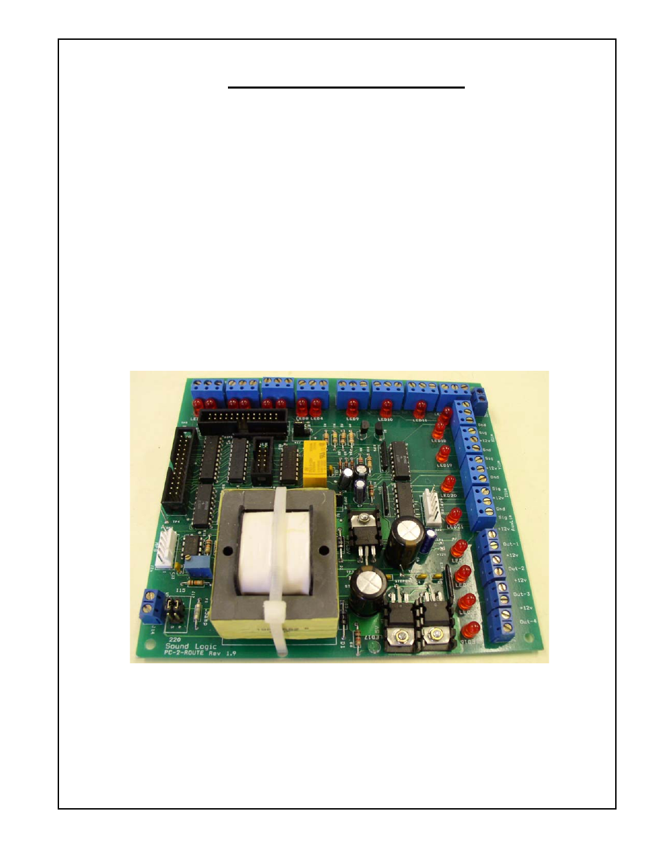 Sound logic breakout board | SMC Networks Glentek Amplifier User Manual | Page 9 / 14