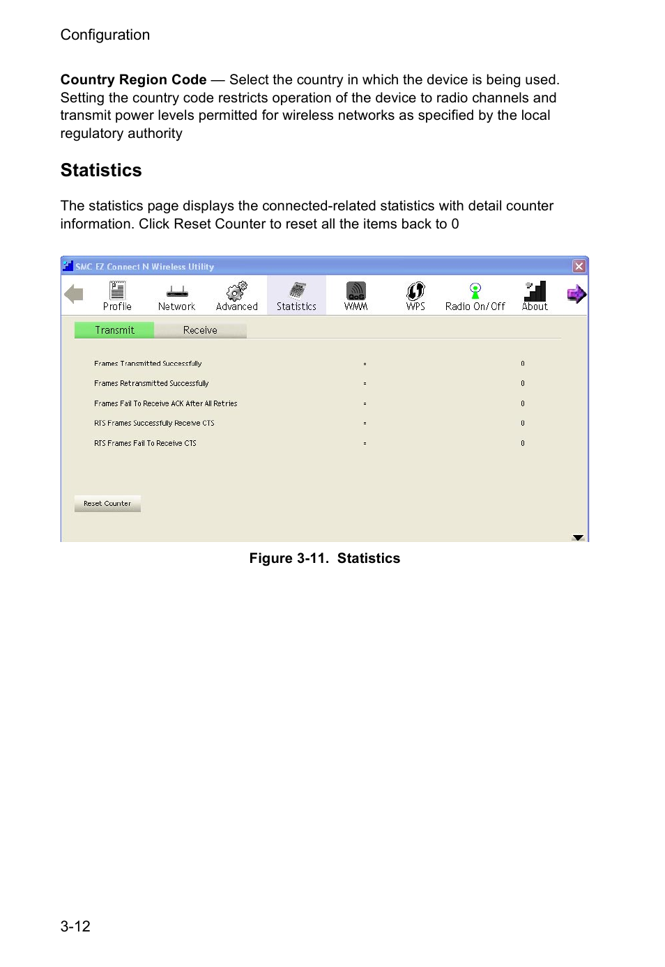 Statistics, Statistics 3-12 | SMC Networks SMCWUSBS-N User Manual | Page 36 / 64