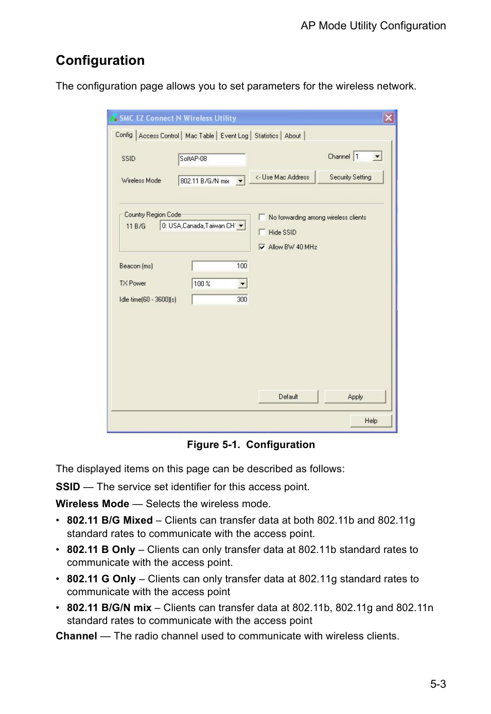 Configuration, Configuration 5-3 | SMC Networks SMCWUSBS-N User Manual | Page 47 / 64