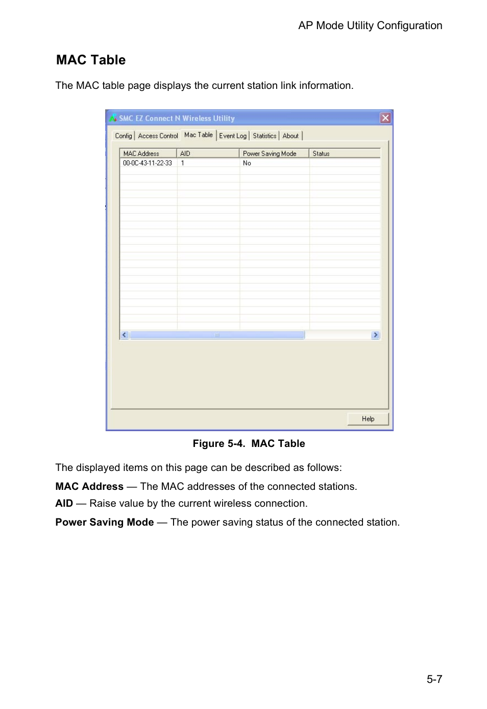 Mac table | SMC Networks SMCWUSBS-N User Manual | Page 51 / 64