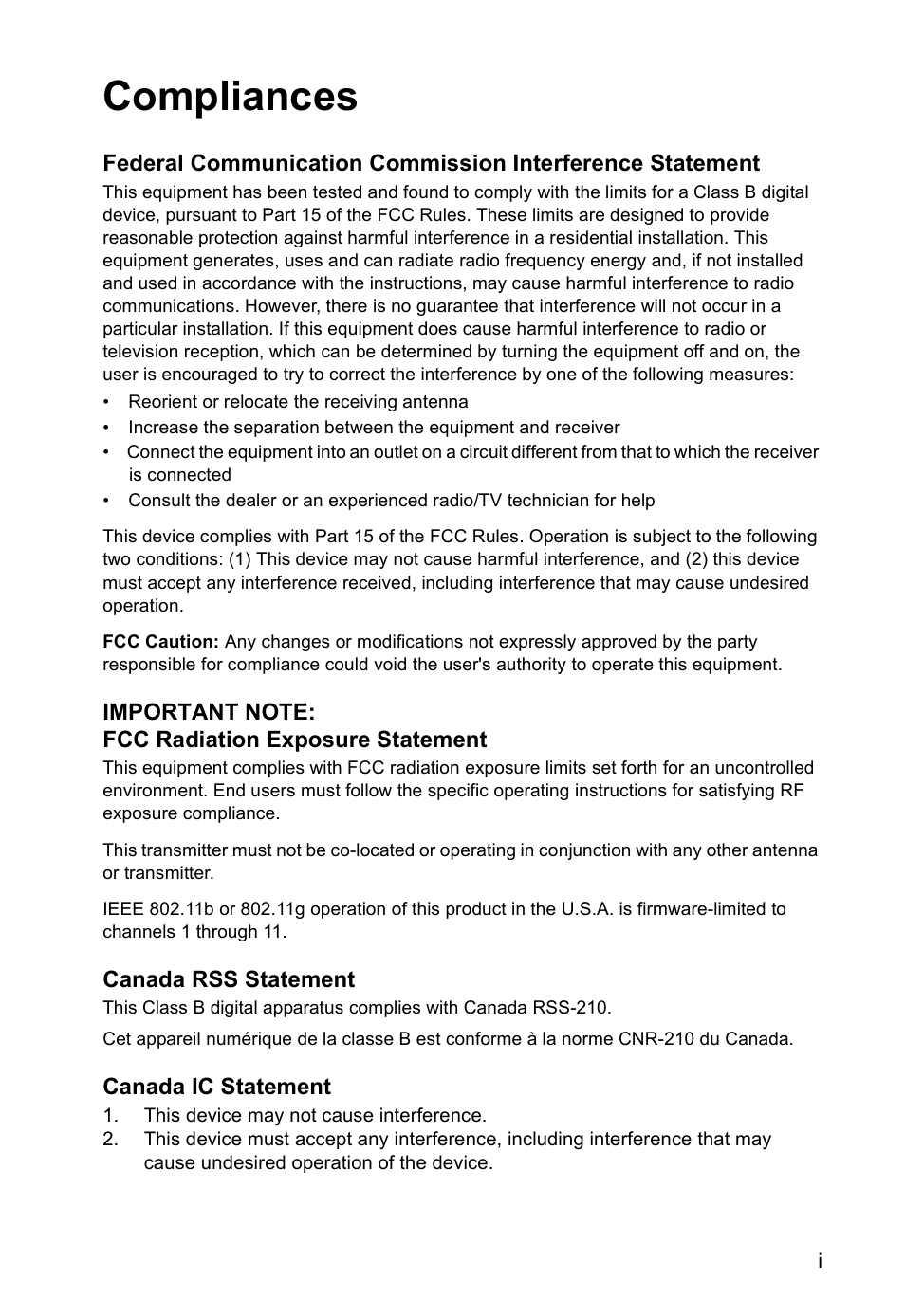 Compliances | SMC Networks SMCWUSBS-N User Manual | Page 7 / 64