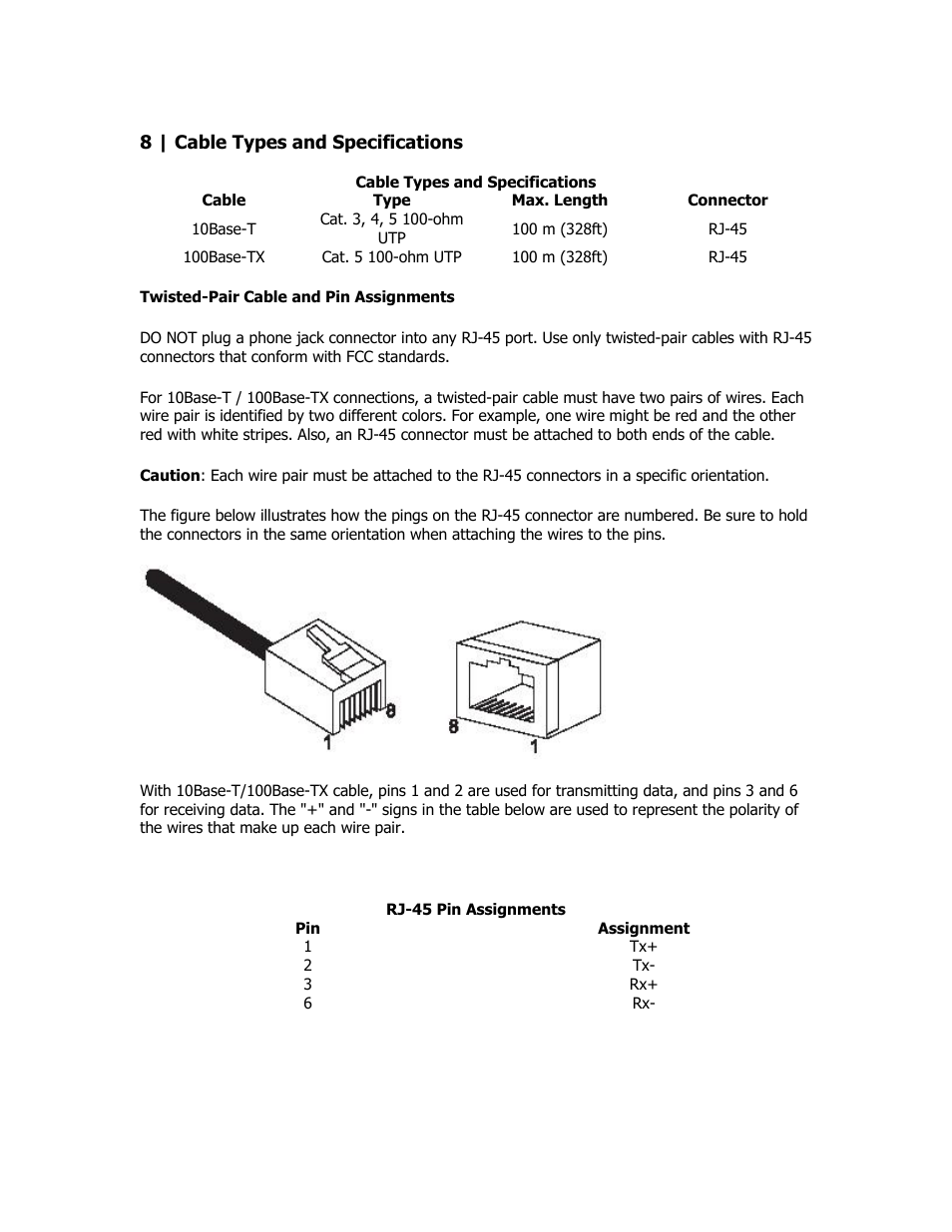 Cable specifications | SMC Networks EZ Networking SMC2209USB/ETH User Manual | Page 12 / 17