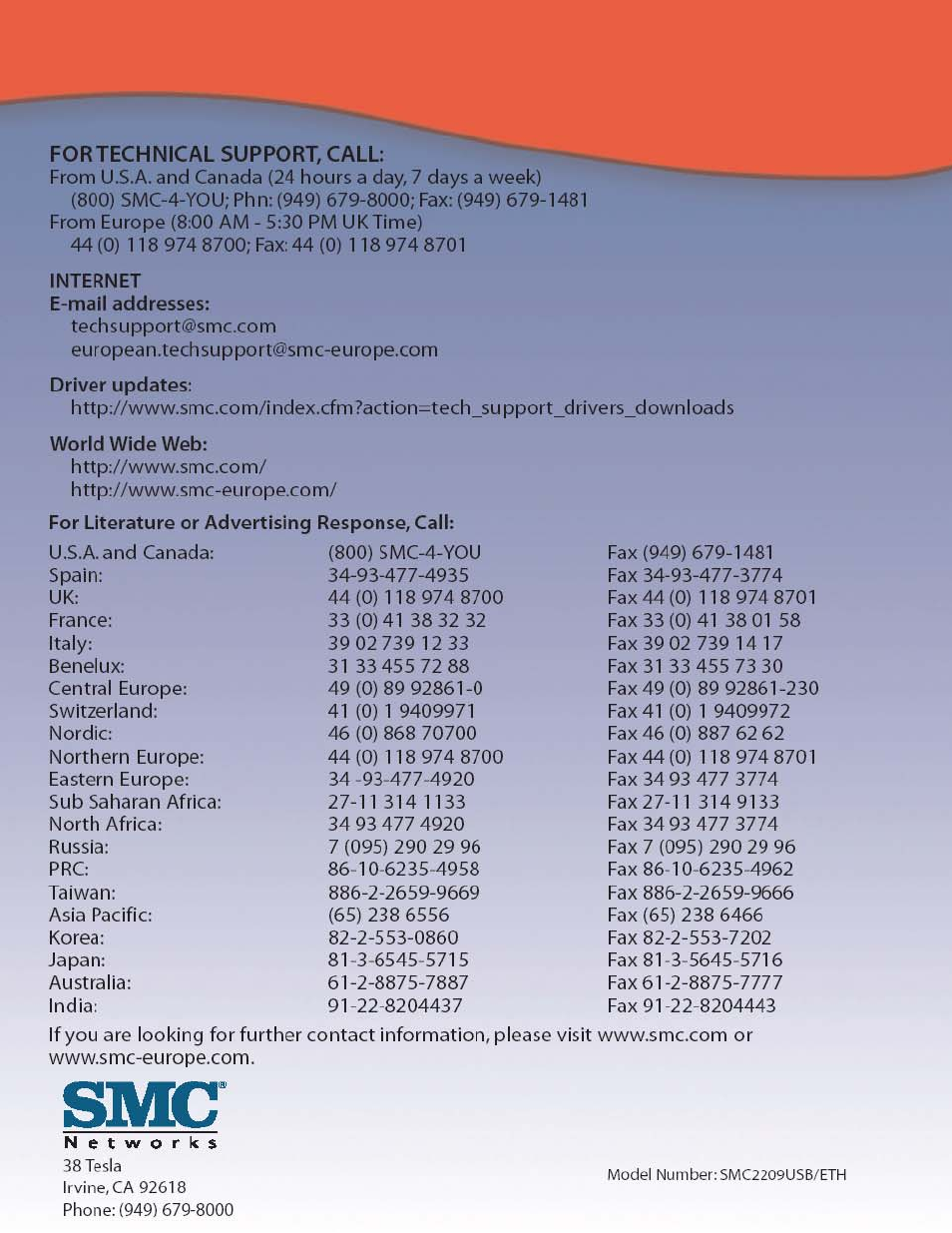 SMC Networks EZ Networking SMC2209USB/ETH User Manual | Page 17 / 17