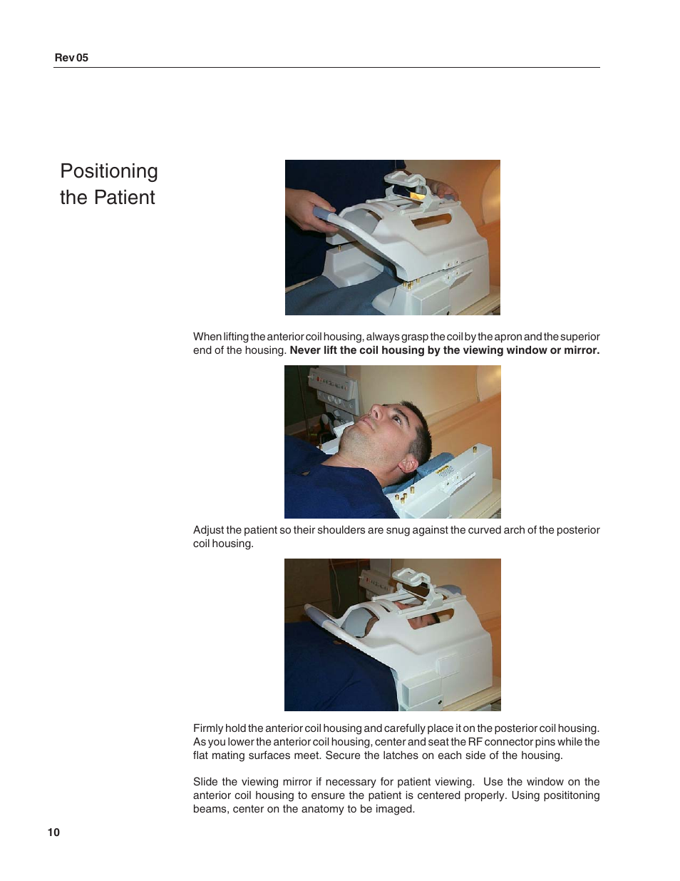 Positioning the patient | SMC Networks Invivo HNC-63-INT User Manual | Page 10 / 27