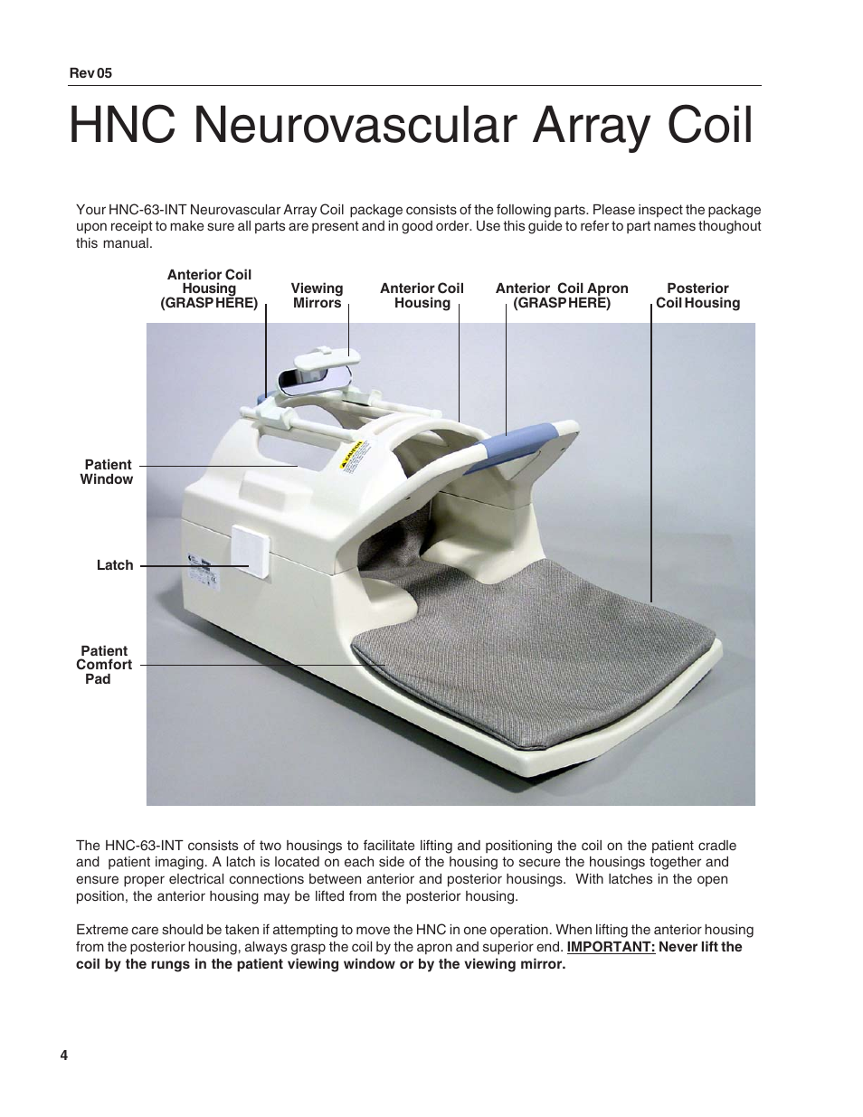 Hnc neurovascular array coil | SMC Networks Invivo HNC-63-INT User Manual | Page 4 / 27