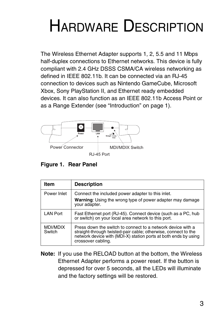 Hardware description, Ardware, Escription | SMC Networks 5MC2671W User Manual | Page 15 / 76