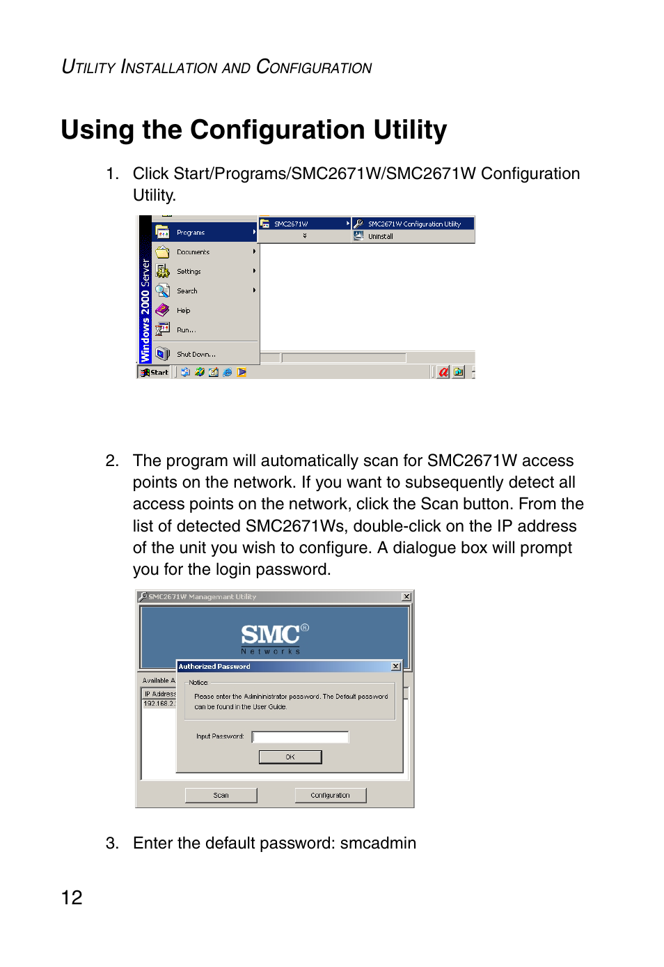 Using the configuration utility | SMC Networks 5MC2671W User Manual | Page 24 / 76