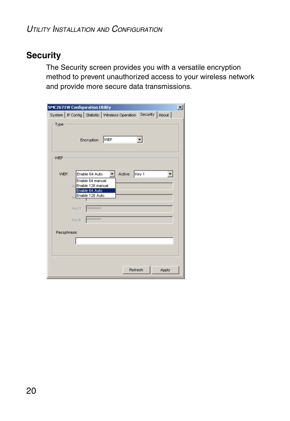 Security | SMC Networks 5MC2671W User Manual | Page 32 / 76