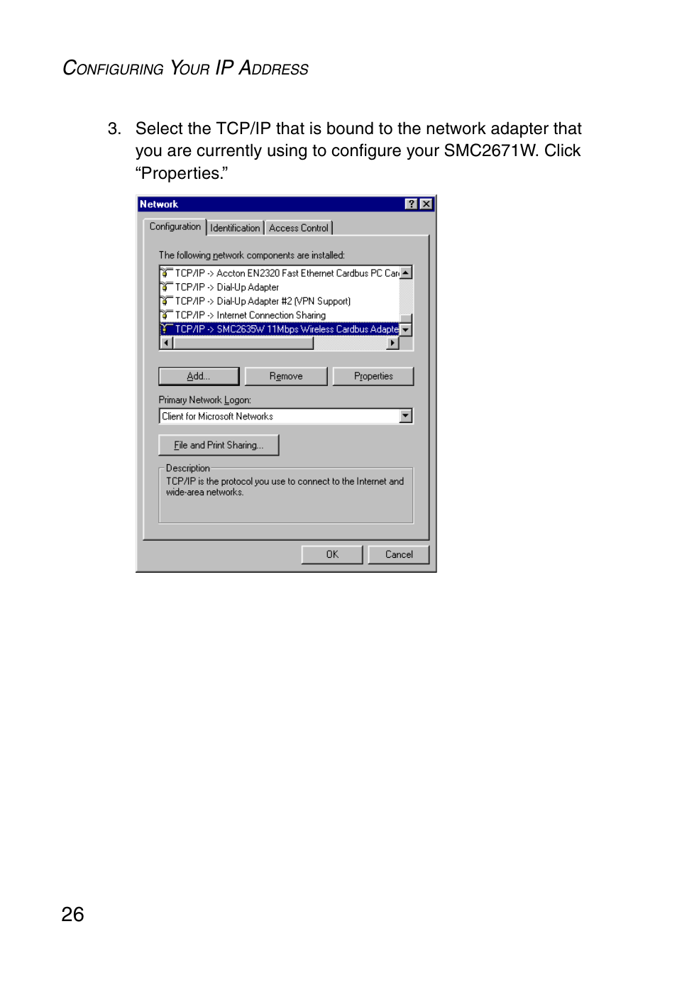 Ip a | SMC Networks 5MC2671W User Manual | Page 38 / 76