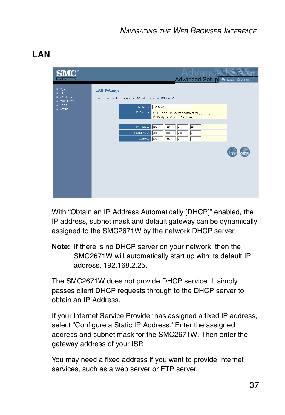 37 lan | SMC Networks 5MC2671W User Manual | Page 49 / 76