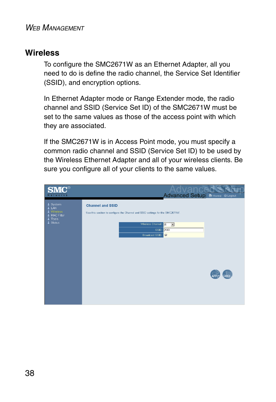 Wireless | SMC Networks 5MC2671W User Manual | Page 50 / 76