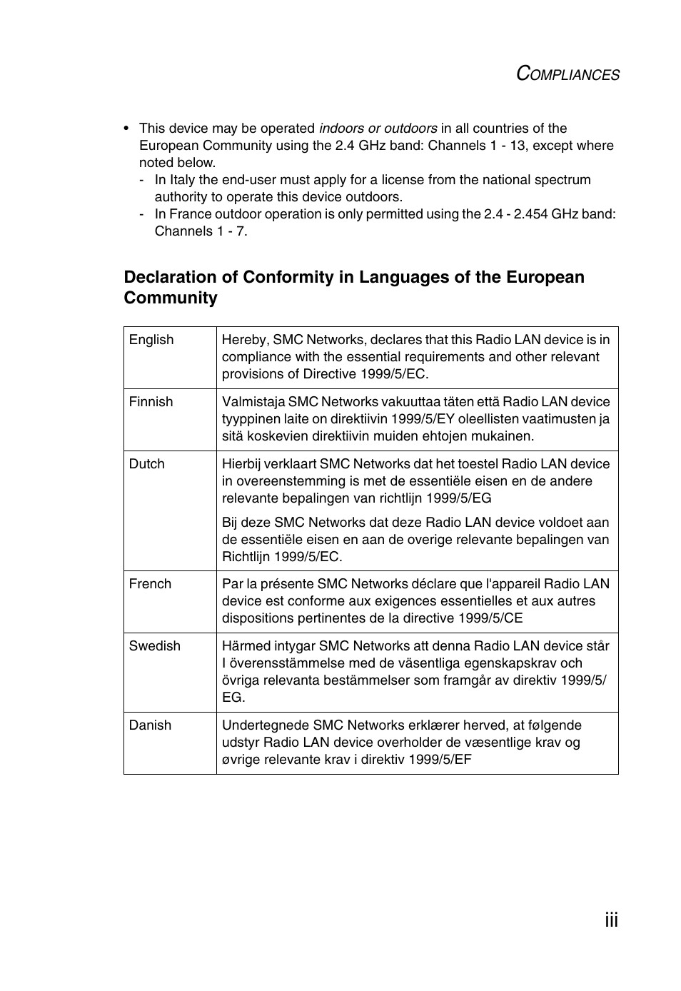 SMC Networks 5MC2671W User Manual | Page 7 / 76