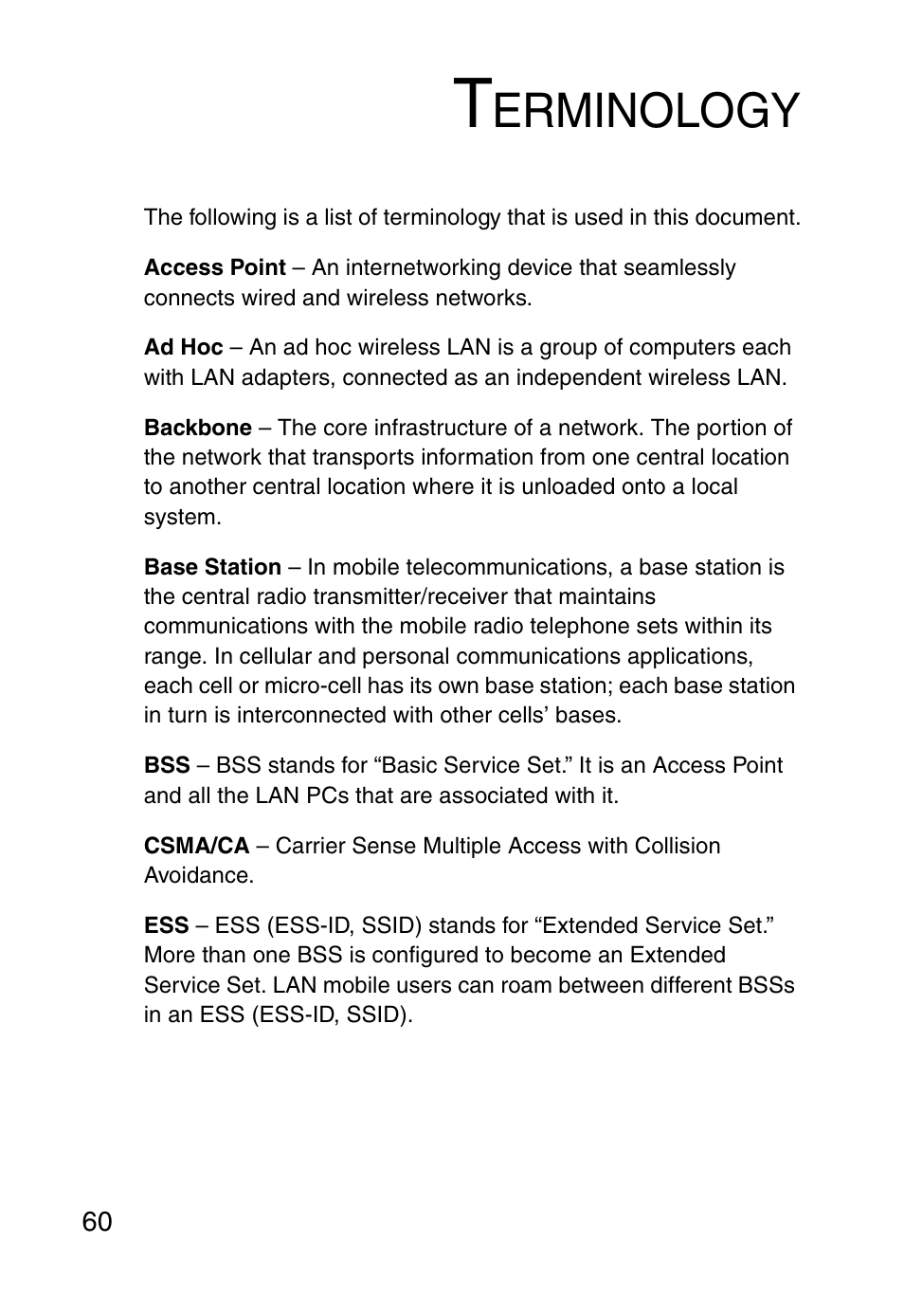 Terminology, Erminology | SMC Networks 5MC2671W User Manual | Page 72 / 76