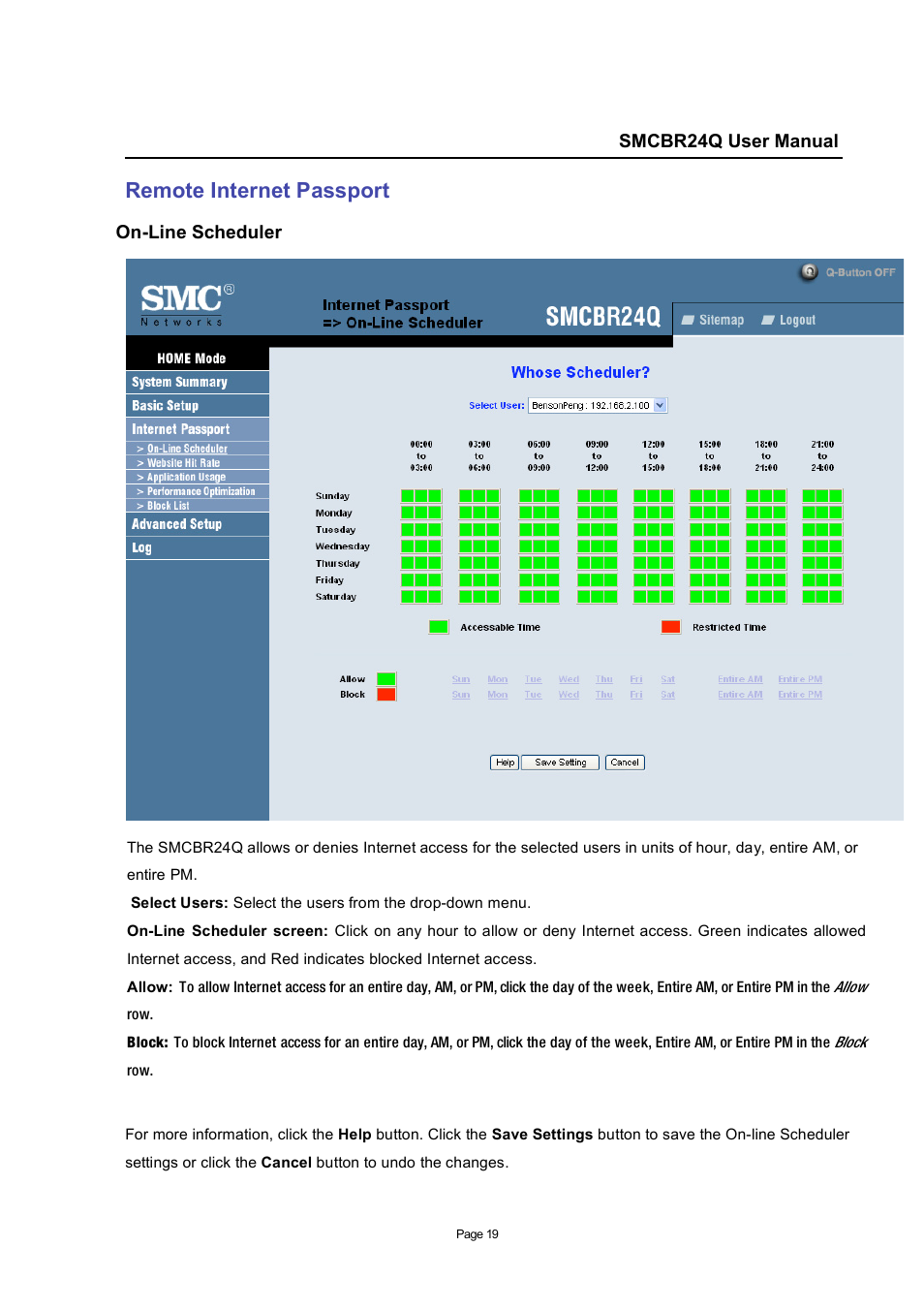 Remote internet passport | SMC Networks SMC Barricade SMCBR24Q User Manual | Page 19 / 94