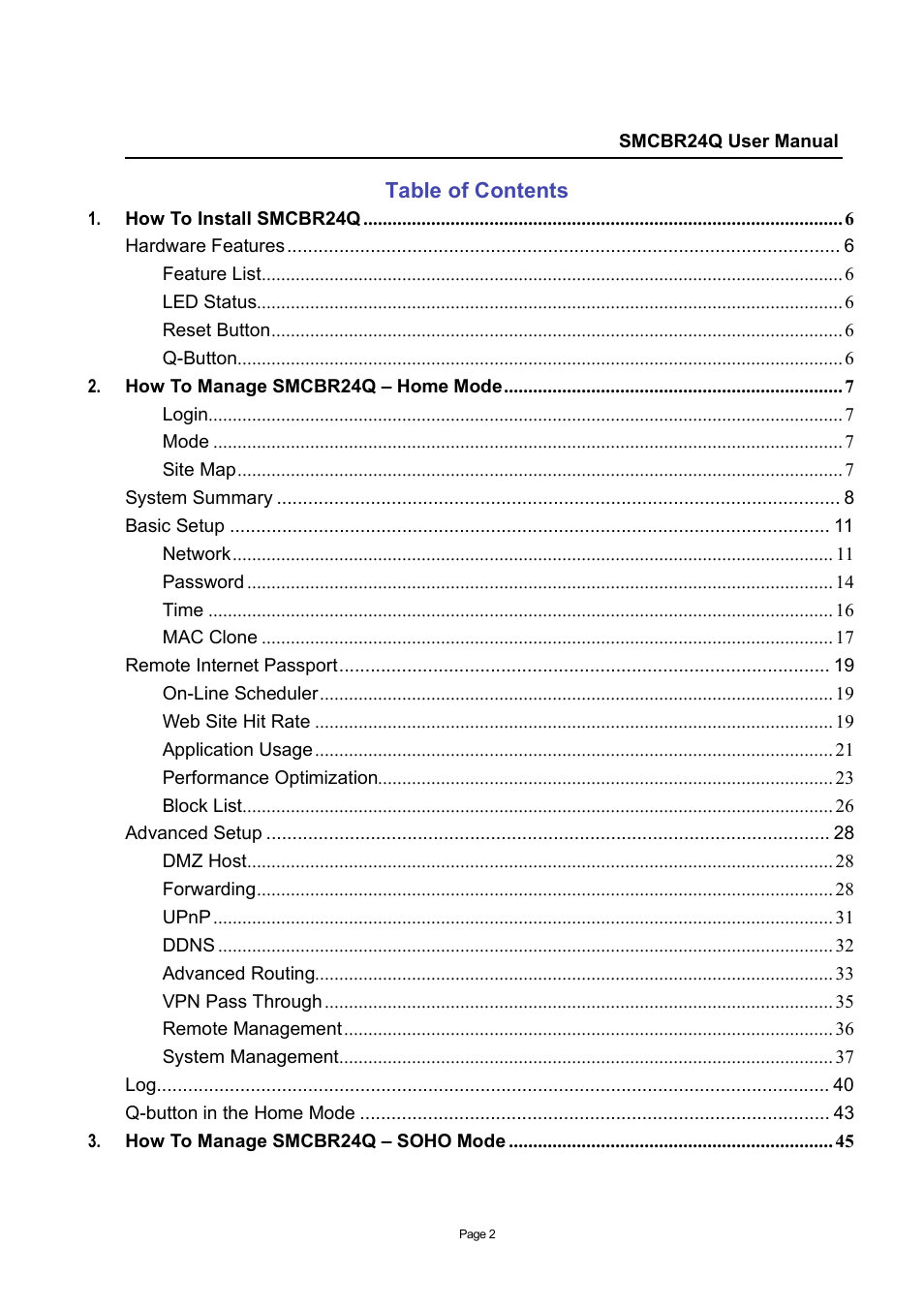 SMC Networks SMC Barricade SMCBR24Q User Manual | Page 2 / 94