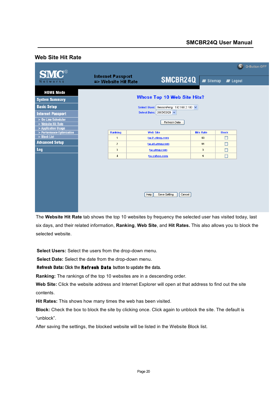 SMC Networks SMC Barricade SMCBR24Q User Manual | Page 20 / 94