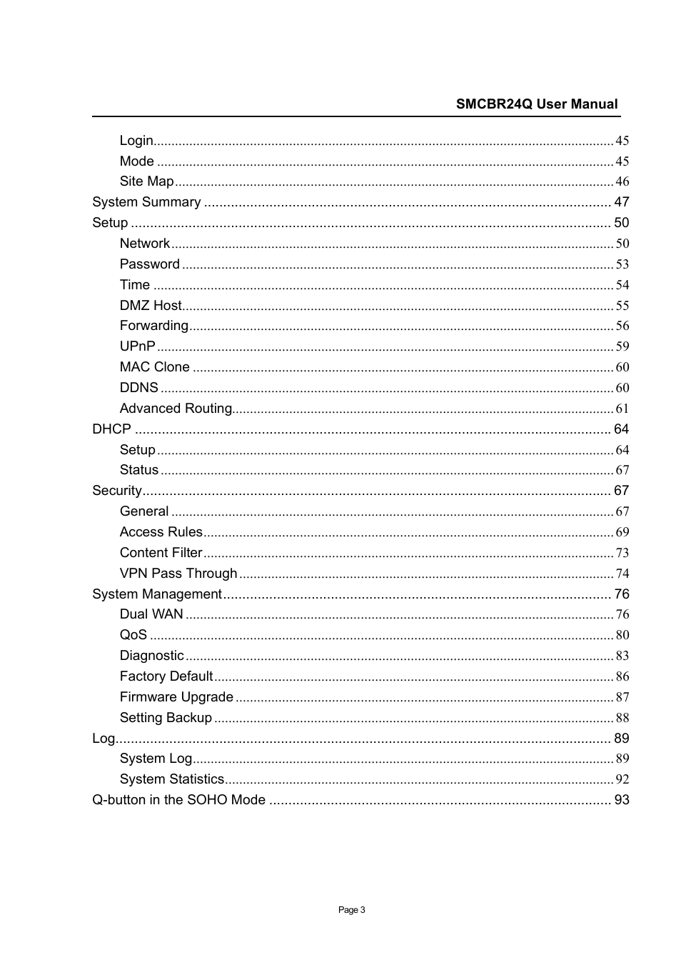 SMC Networks SMC Barricade SMCBR24Q User Manual | Page 3 / 94