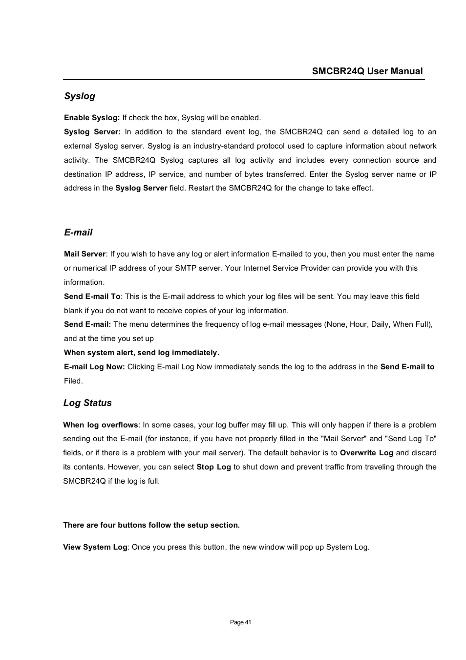 SMC Networks SMC Barricade SMCBR24Q User Manual | Page 41 / 94