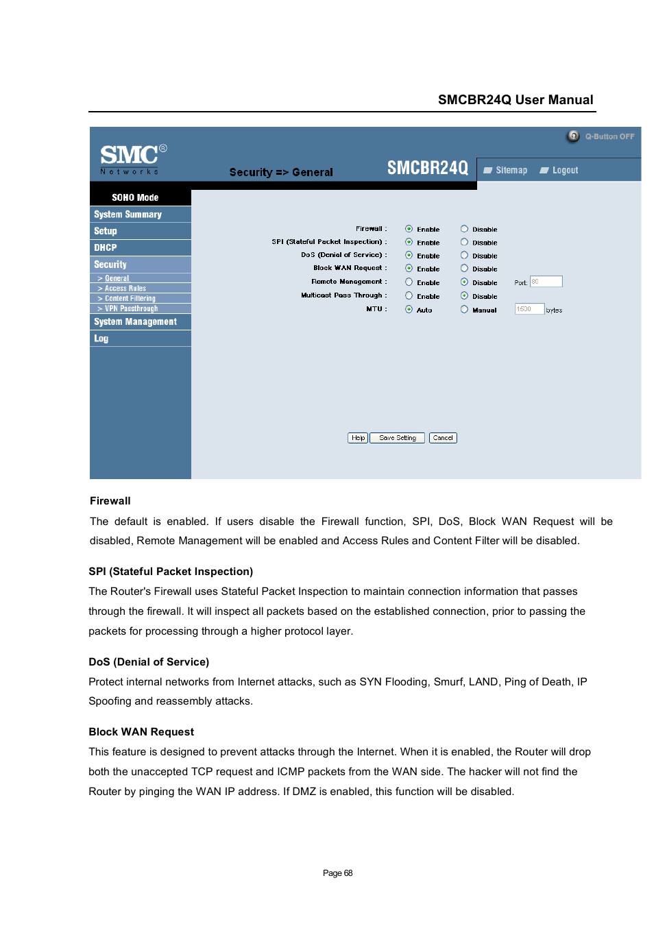 SMC Networks SMC Barricade SMCBR24Q User Manual | Page 68 / 94