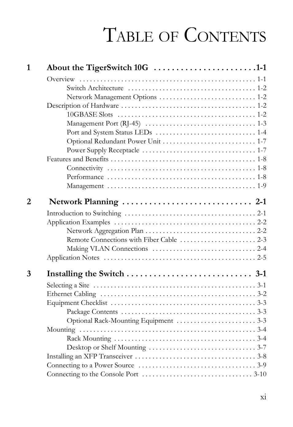 Able, Ontents | SMC Networks 10G User Manual | Page 15 / 80