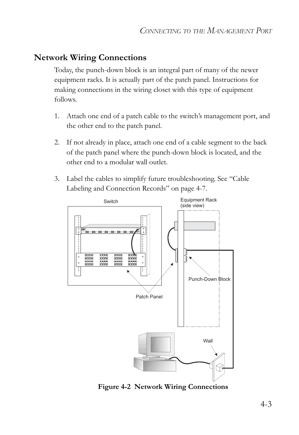 Network wiring connections, Network wiring connections -3, Figure 4-2 | 3 network wiring connections | SMC Networks 10G User Manual | Page 49 / 80