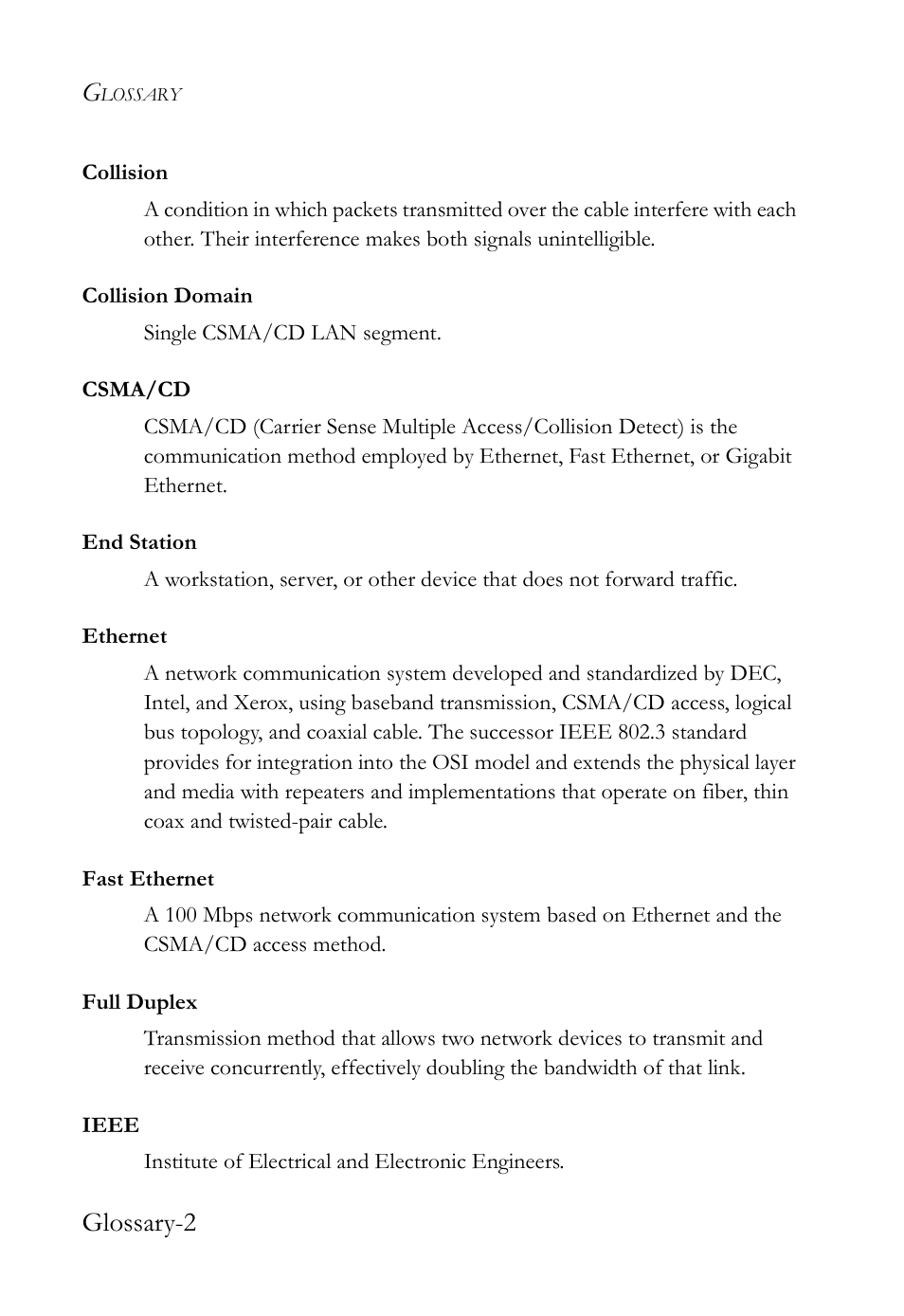 Glossary-2 | SMC Networks 10G User Manual | Page 70 / 80