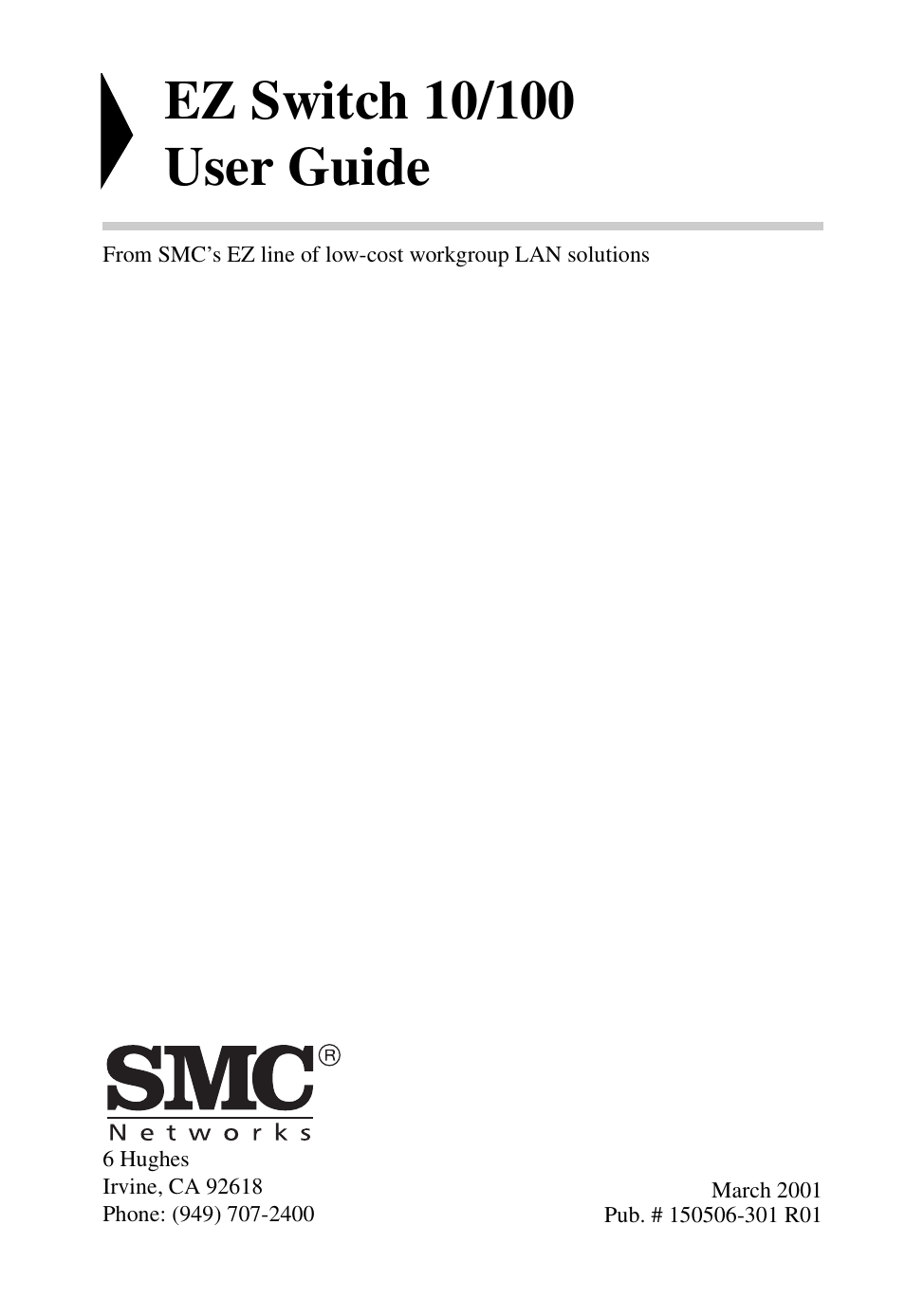 Ez switch 10/100, User guide | SMC Networks 24/16 User Manual | Page 2 / 31