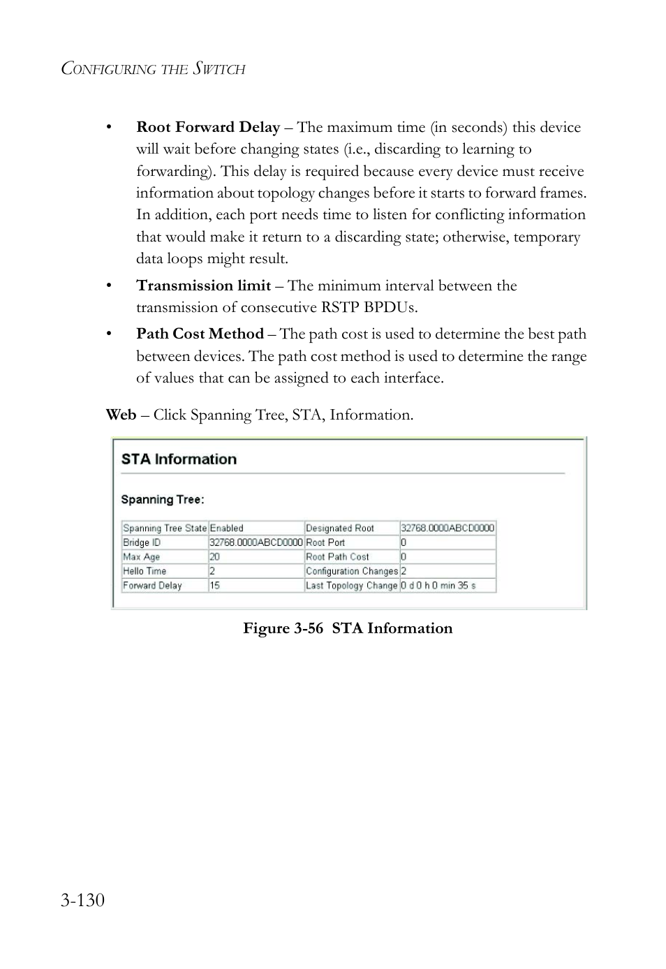 Figure 3-56 sta information -130 | SMC Networks SMC TigerStack IV SMC6224M User Manual | Page 184 / 522