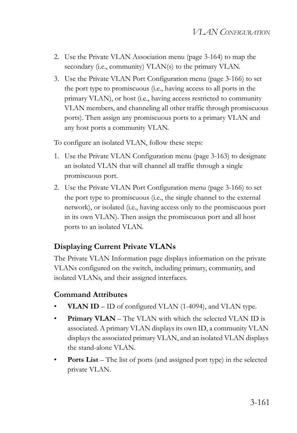 Displaying current private vlans, Displaying current private vlans -161, Vlan c | SMC Networks SMC TigerStack IV SMC6224M User Manual | Page 215 / 522