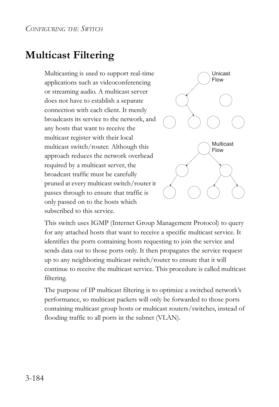 Multicast filtering, Multicast filtering -184 | SMC Networks SMC TigerStack IV SMC6224M User Manual | Page 238 / 522