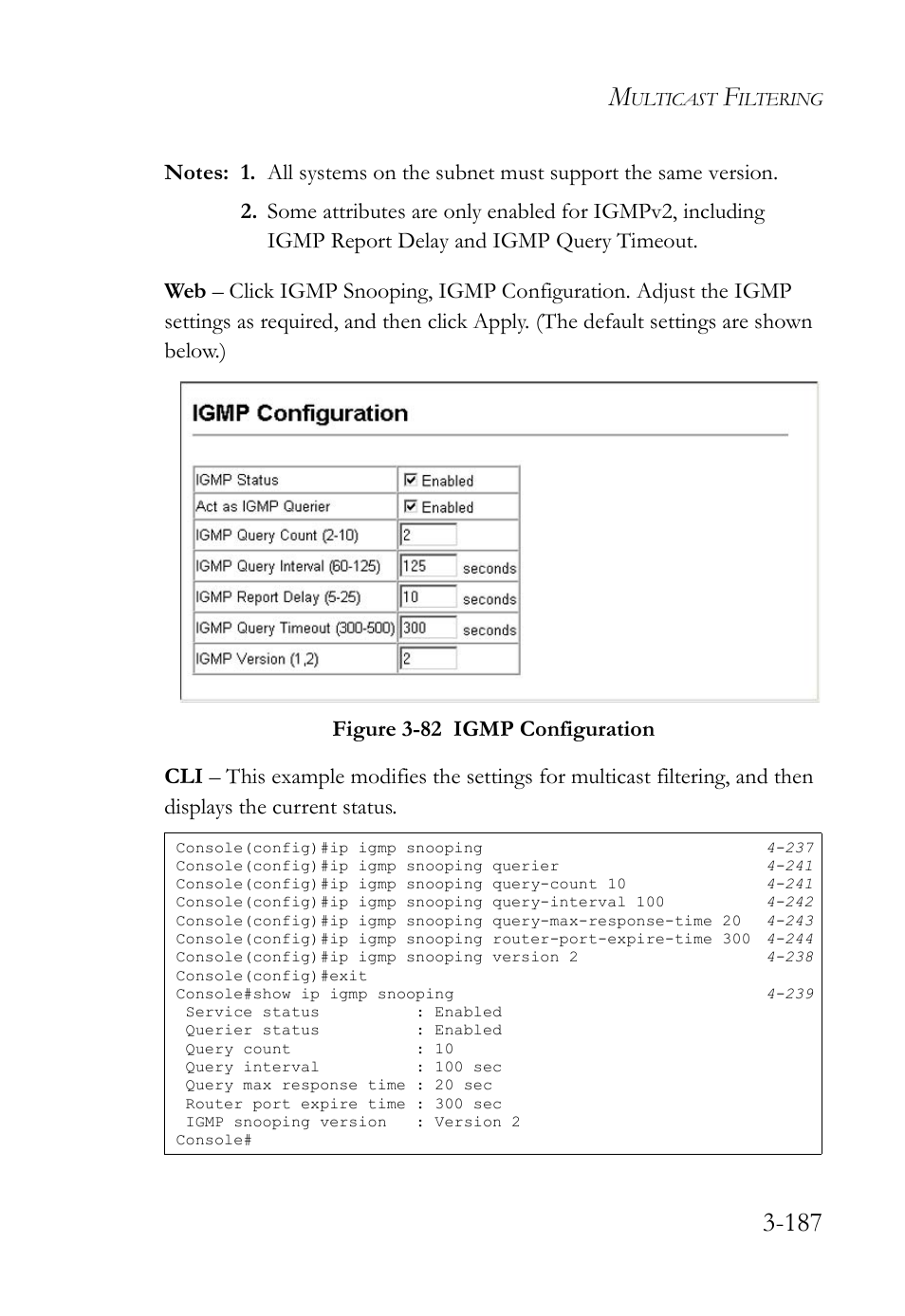 Figure 3-82 igmp configuration -187 | SMC Networks SMC TigerStack IV SMC6224M User Manual | Page 241 / 522