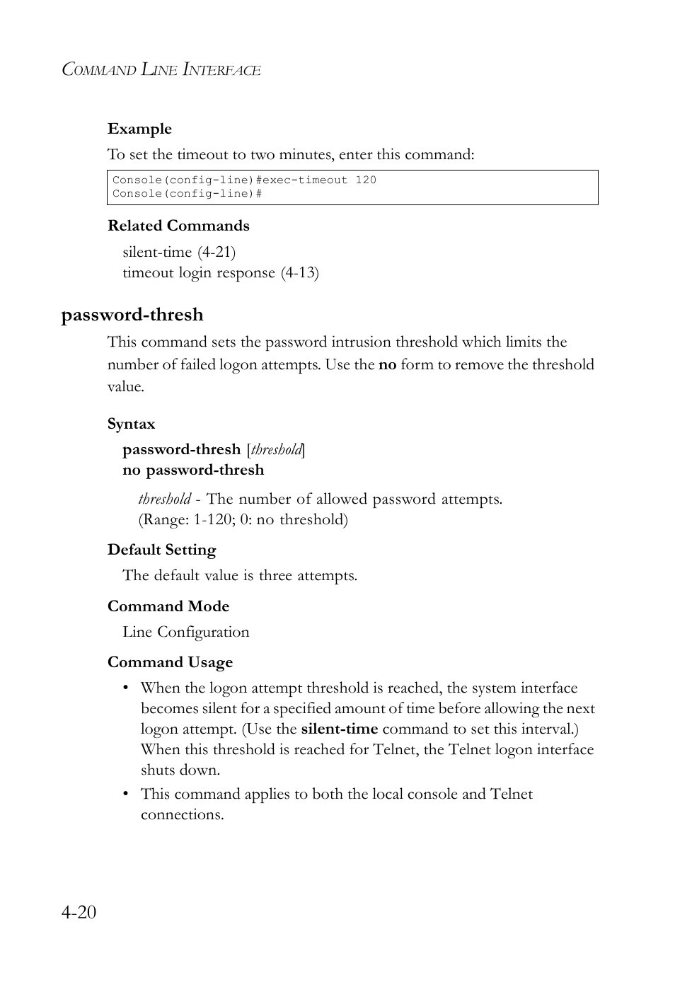 Password-thresh, Password-thresh -20 | SMC Networks SMC TigerStack IV SMC6224M User Manual | Page 268 / 522