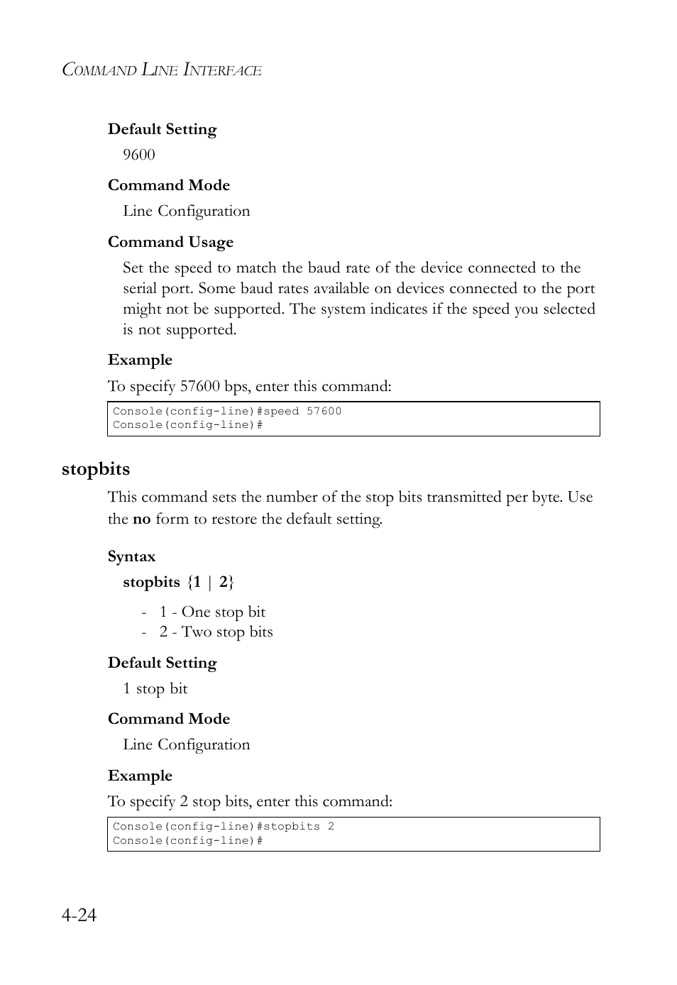 Stopbits, Stopbits -24 | SMC Networks SMC TigerStack IV SMC6224M User Manual | Page 272 / 522
